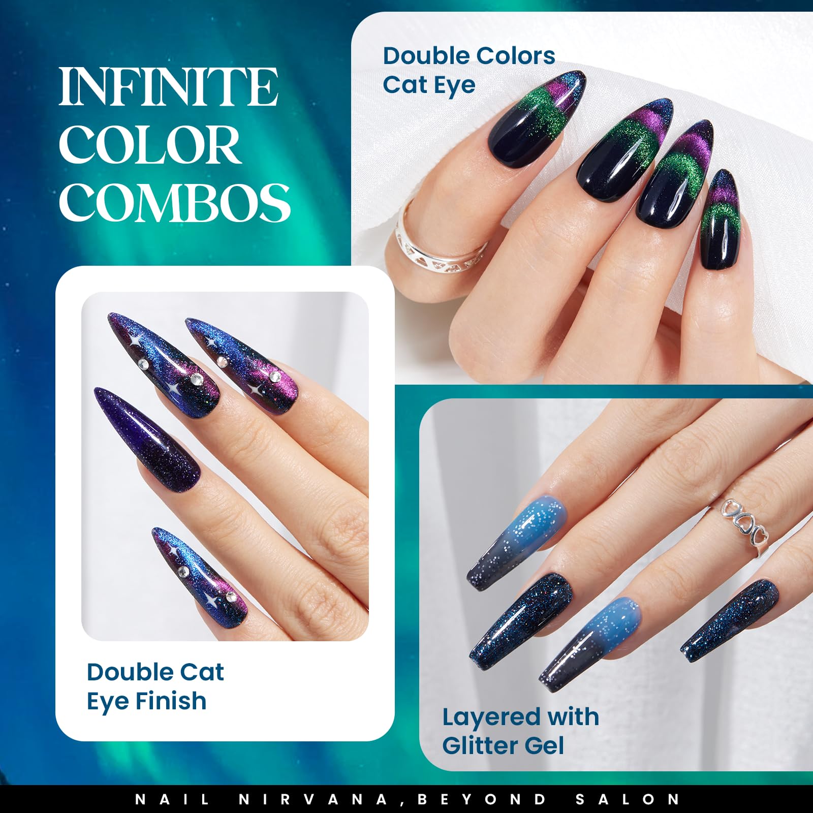 Beetles color-changing cat-eye polishes show shifting tones under light