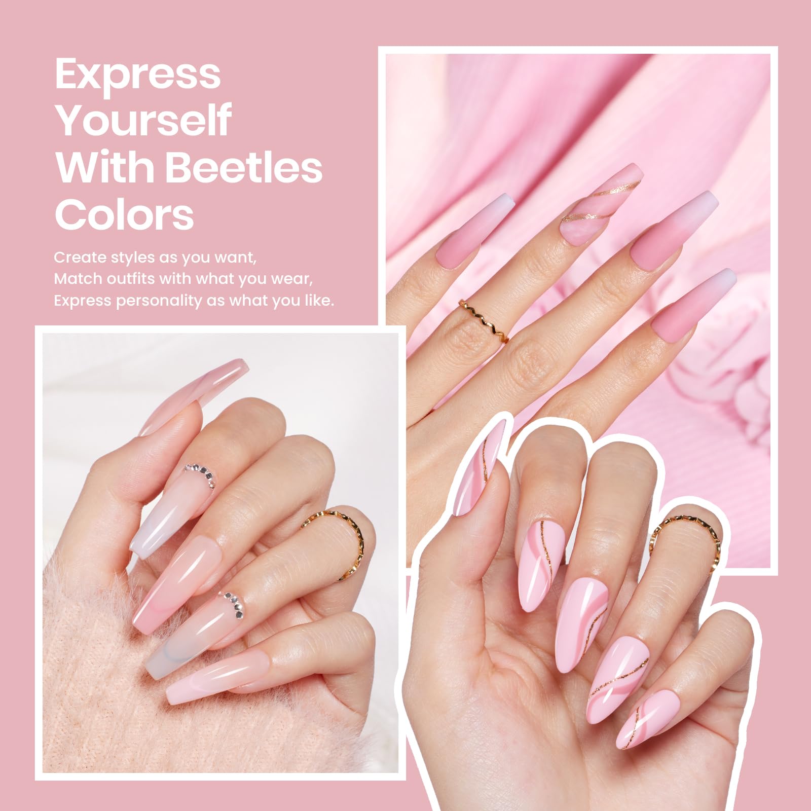 Beetles cuticle-tools and buffer ensure neat nail prep before color.