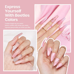 Beetles cuticle-tools and buffer ensure neat nail prep before color.