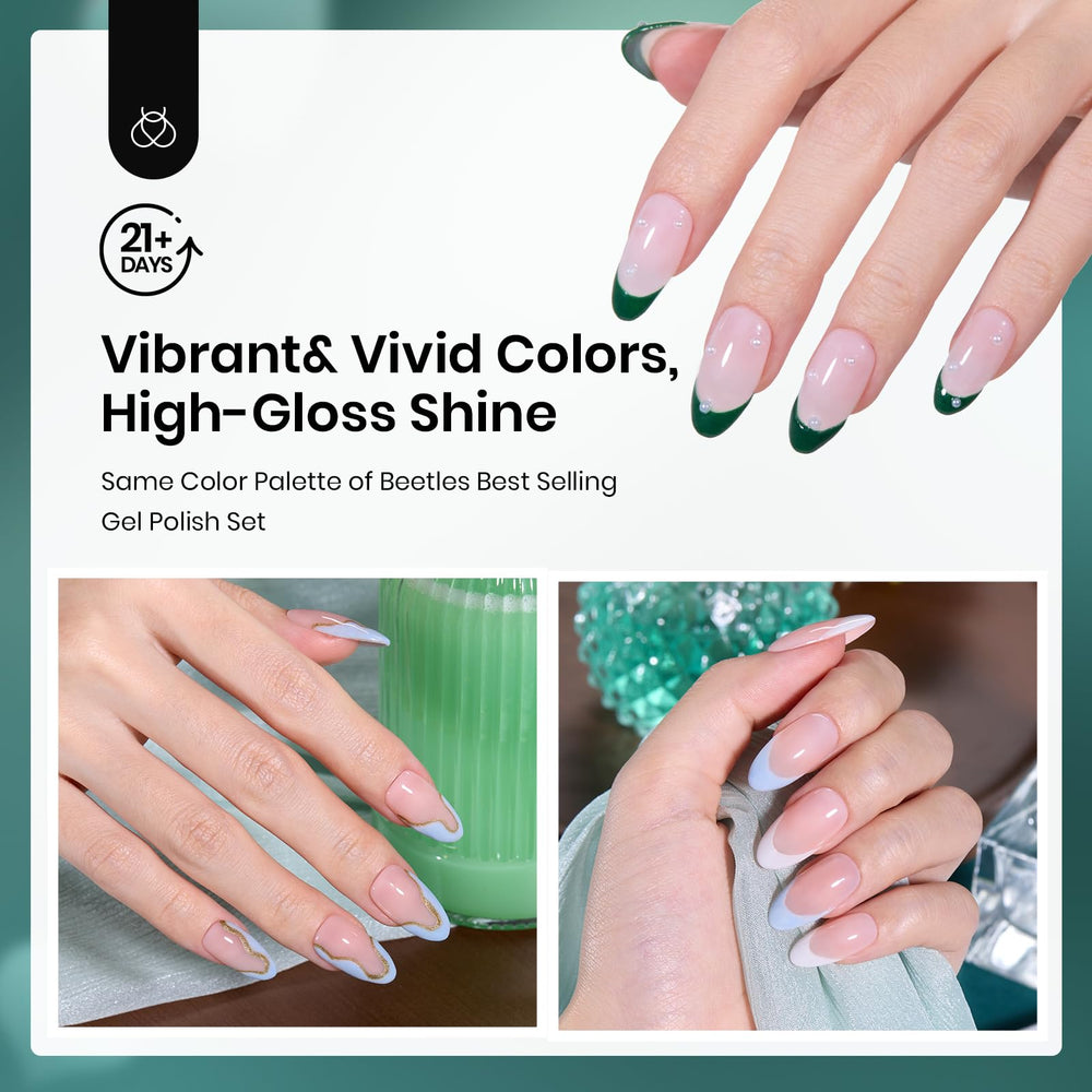 Beetles Dip Powder Nail Kit dark blue shade for bold accents