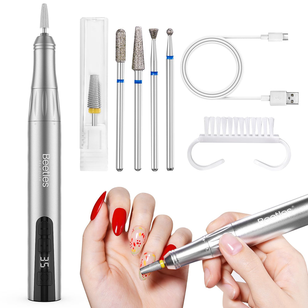 Beetles Electric Nail Drill front view for smooth shaping at home.