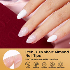 Beetles Etch-X Almond Full Cover Tip close-up showing pre-etched fit.