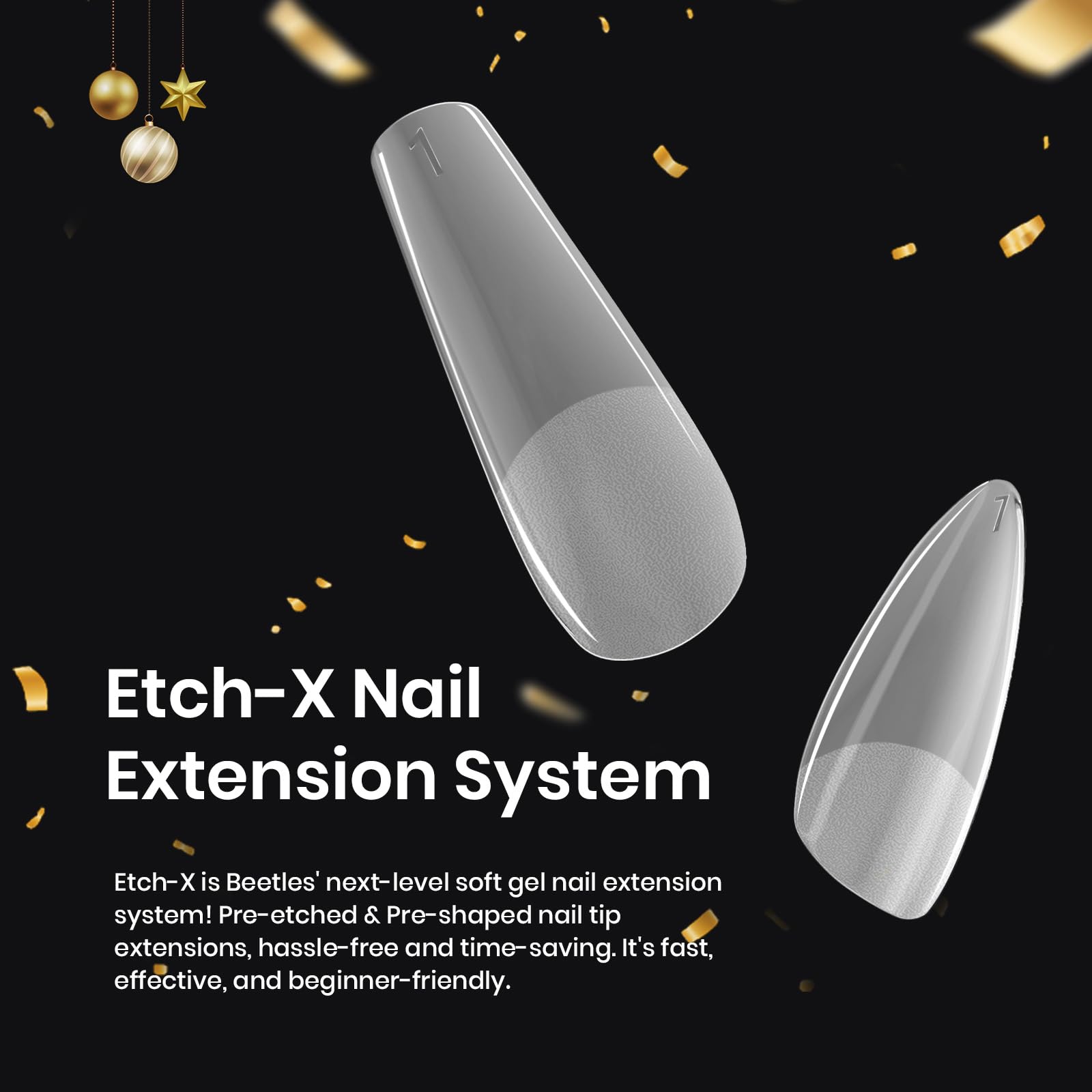 Beetles Etch-X pre-etched full cover nails showing no-file, time-saving setup.