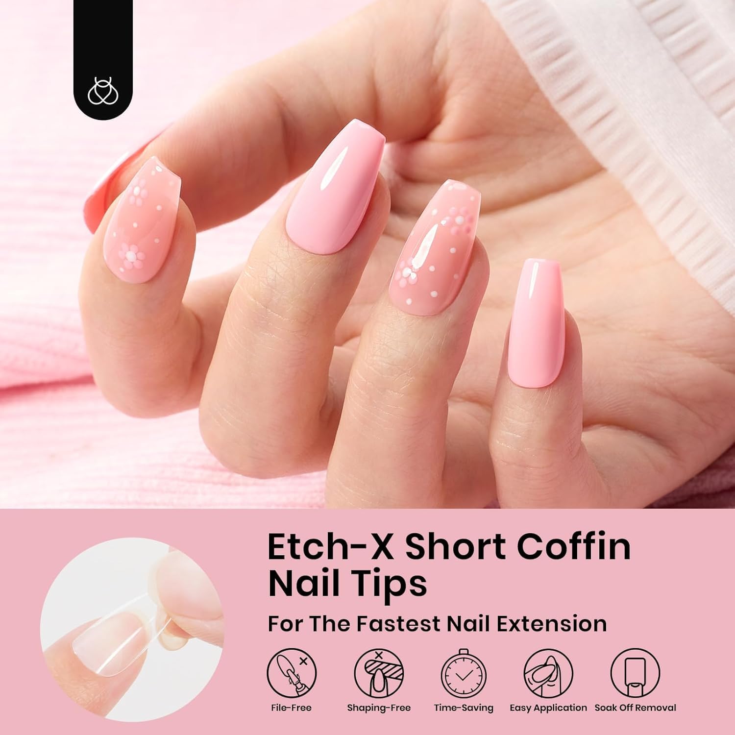 Beetles Etch-X texture coffin tips providing stronger friction and a snug fit