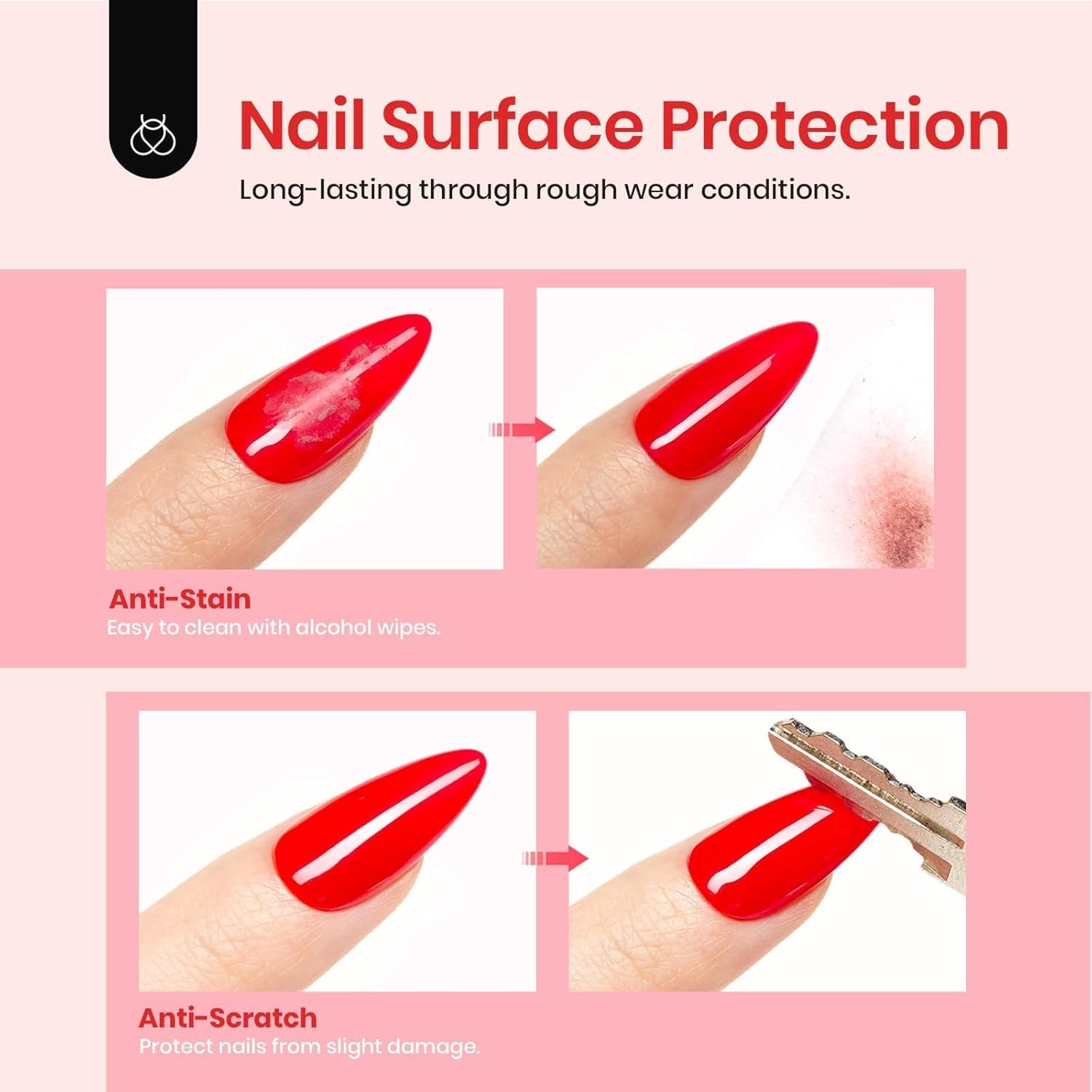 Beetles Extra Glossy Top Coat on natural nails delivers intense shine.