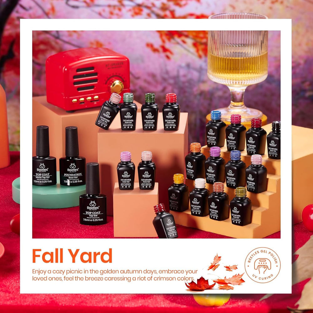 Beetles Fall Gel Nail Polish Set application brush demonstrates smooth, even color application