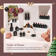 Beetles Fall gel polish closeup highlights golden glitter for festive nails.