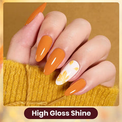 Beetles Fall Gel Nail Polish gold-glitter shade adds glittery sparkle and metallic glow.