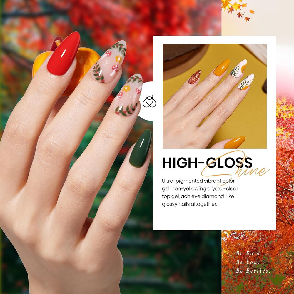 Beetles Fall Gel Nail Polish Set LED UV curing ensures quick, durable results