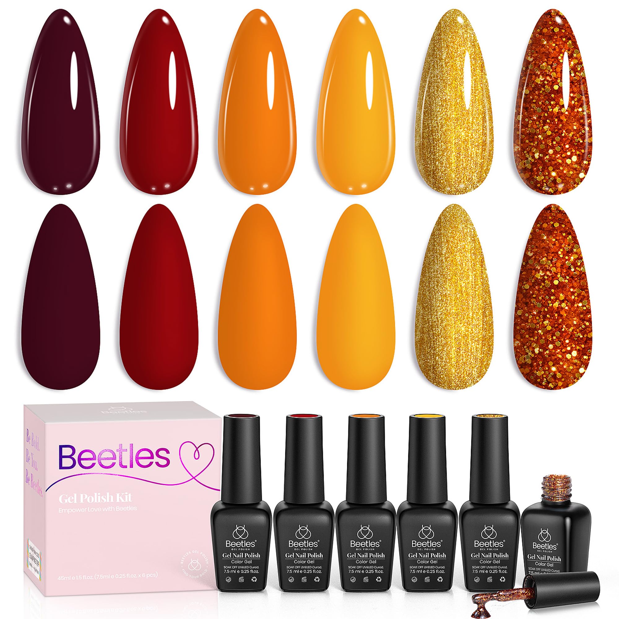 Beetles Fall Gel Nail Polish nail-art-ready look demonstrates versatile DIY designs.