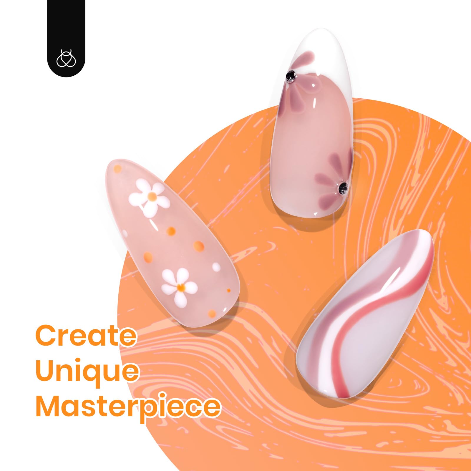 Beetles shade 997—orange hue for bold accent nails.