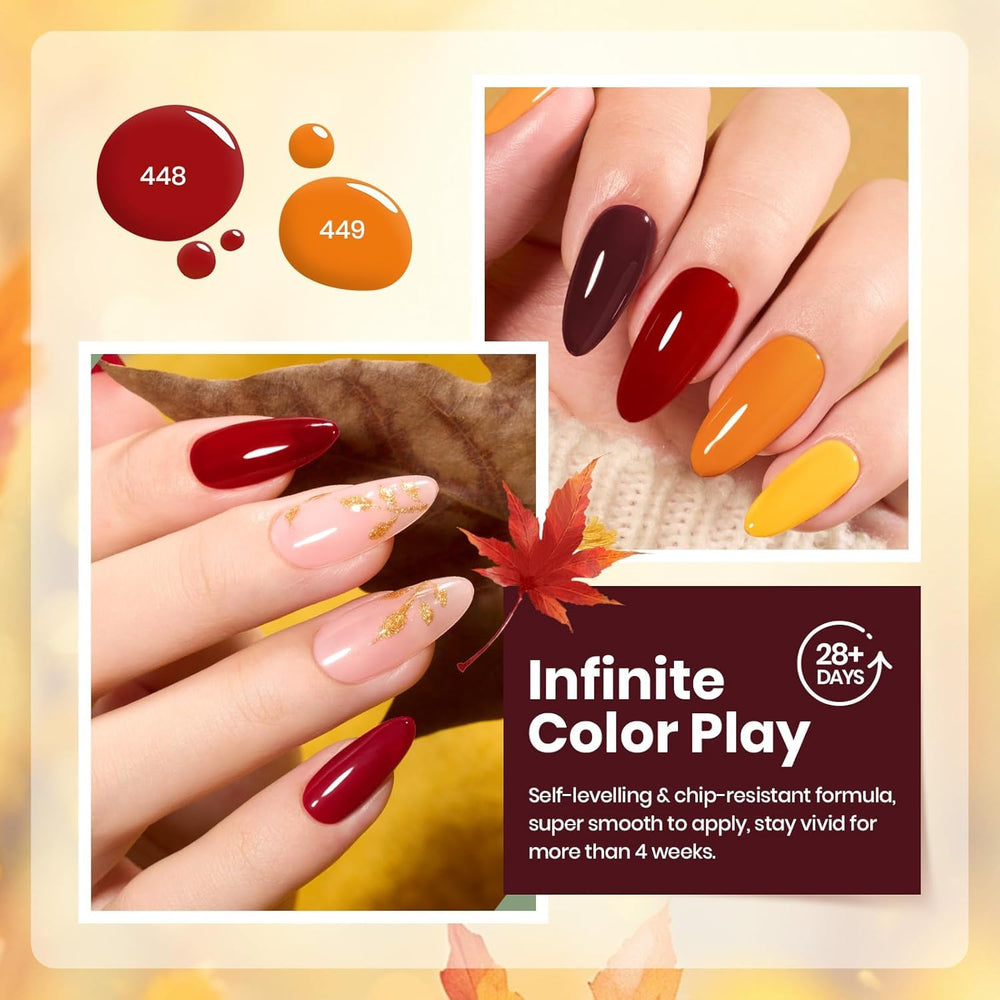 Beetles Fall Gel Nail Polish sienna-brown shade offers warm natural look and glossy finish.