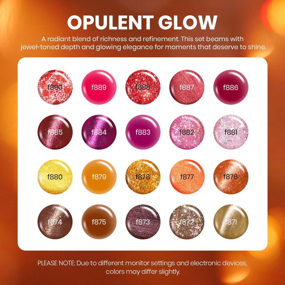 Beetles Gel Polish 20 Shades Fall/Winter displays rich autumn hues for festive nails.