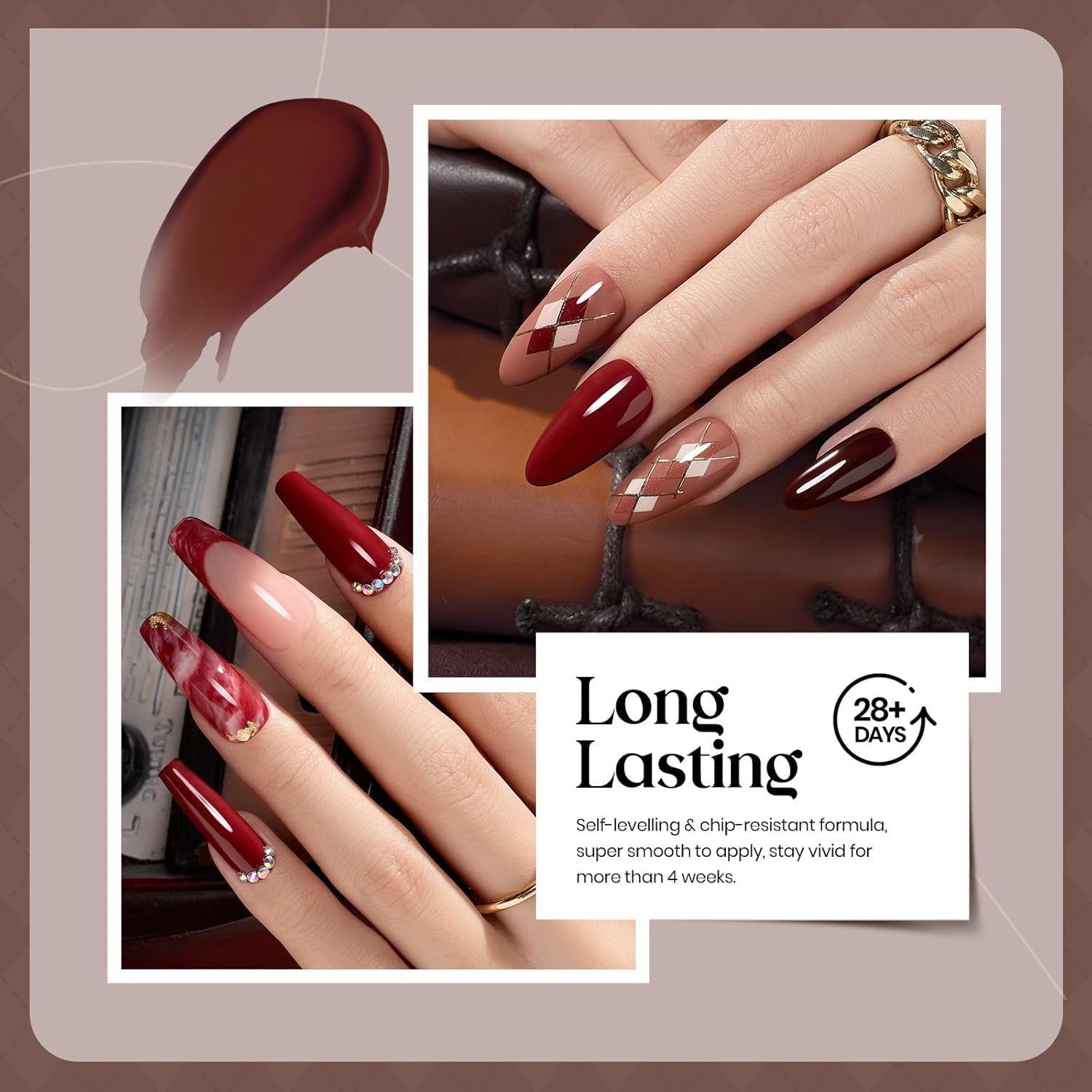 Beetles Fall Gel Polish Set glitter bottle close-up highlighting festive sparkle.