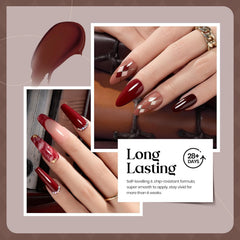 Beetles Fall Gel Polish Set glitter bottle close-up highlighting festive sparkle.