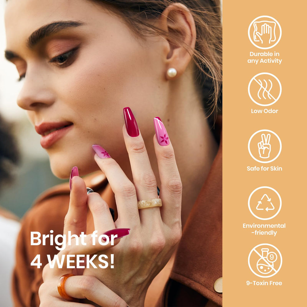 Beetles Fall Gel Polish Set nails with long-lasting color and shine.