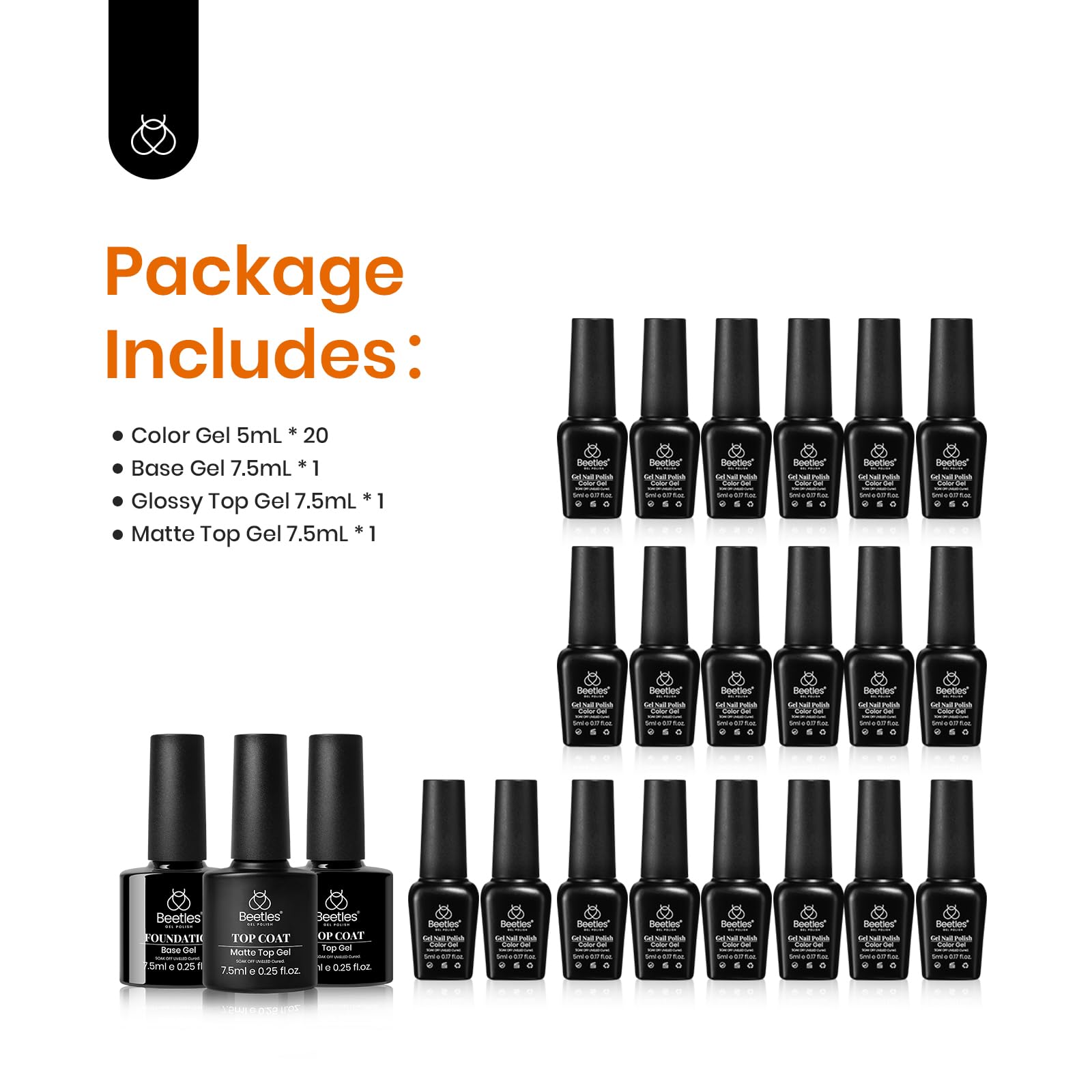 Beetles Fall Gel Polish Set packaging and colors arranged for fall manicure ideas.