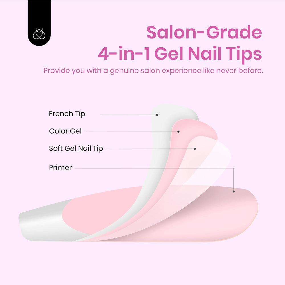 Beetles French Tips nails include 16 sizes labeled 0-15 for easy matching.