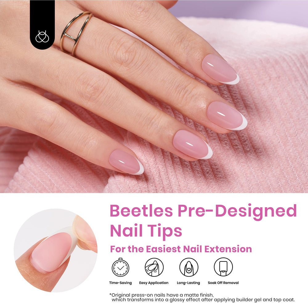 Beetles French Tips 224-piece pack offers 16 sizes for quick, customized fit.