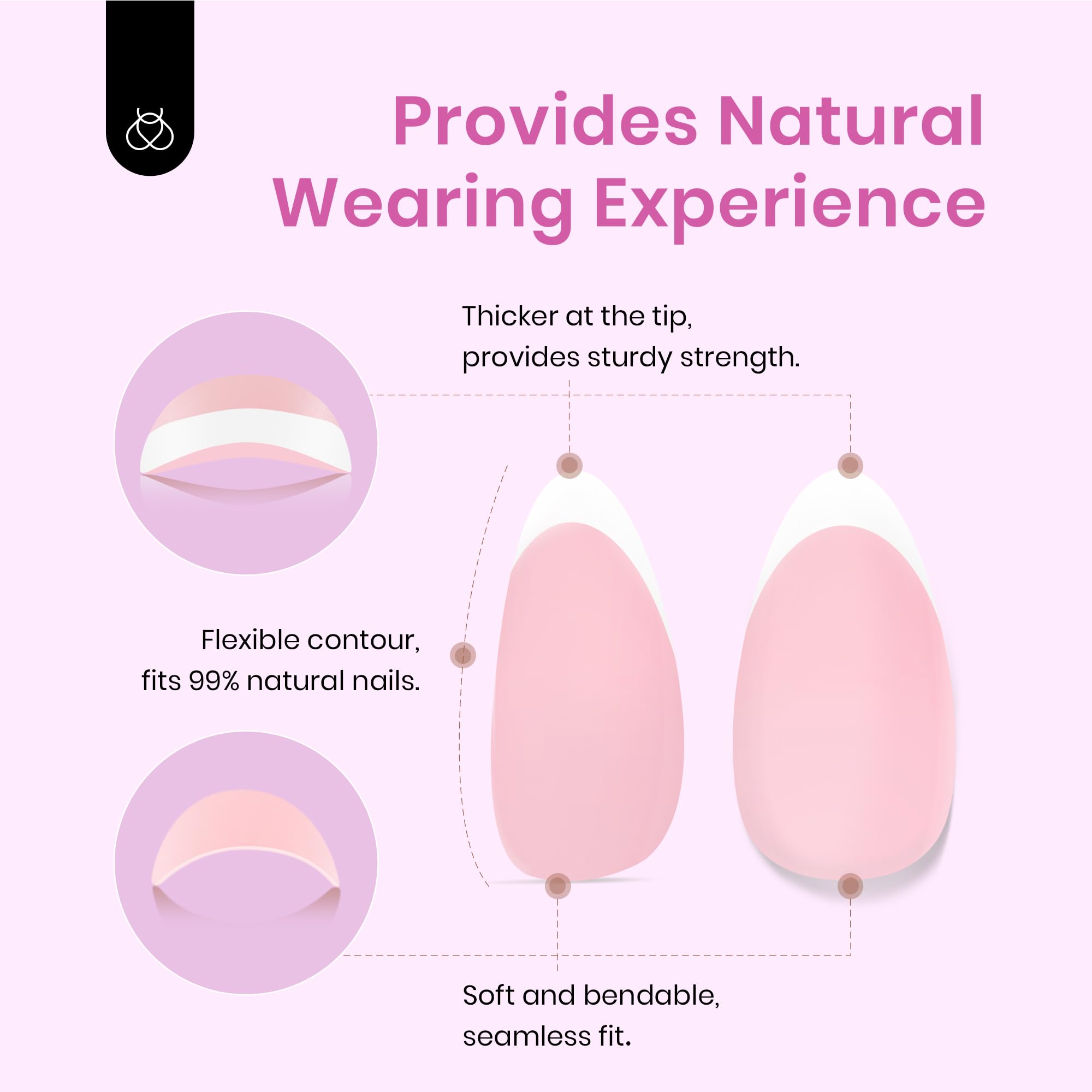 Beetles French Tips no filing required short almond nails for fast beauty.