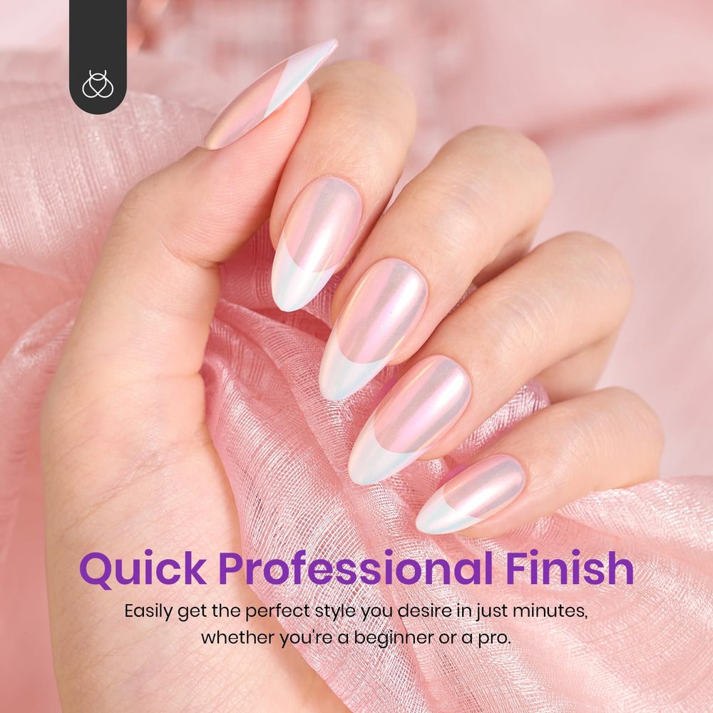 Beetles French Tips press-on nails size chart highlights 15 tip sizes for a precise fit.