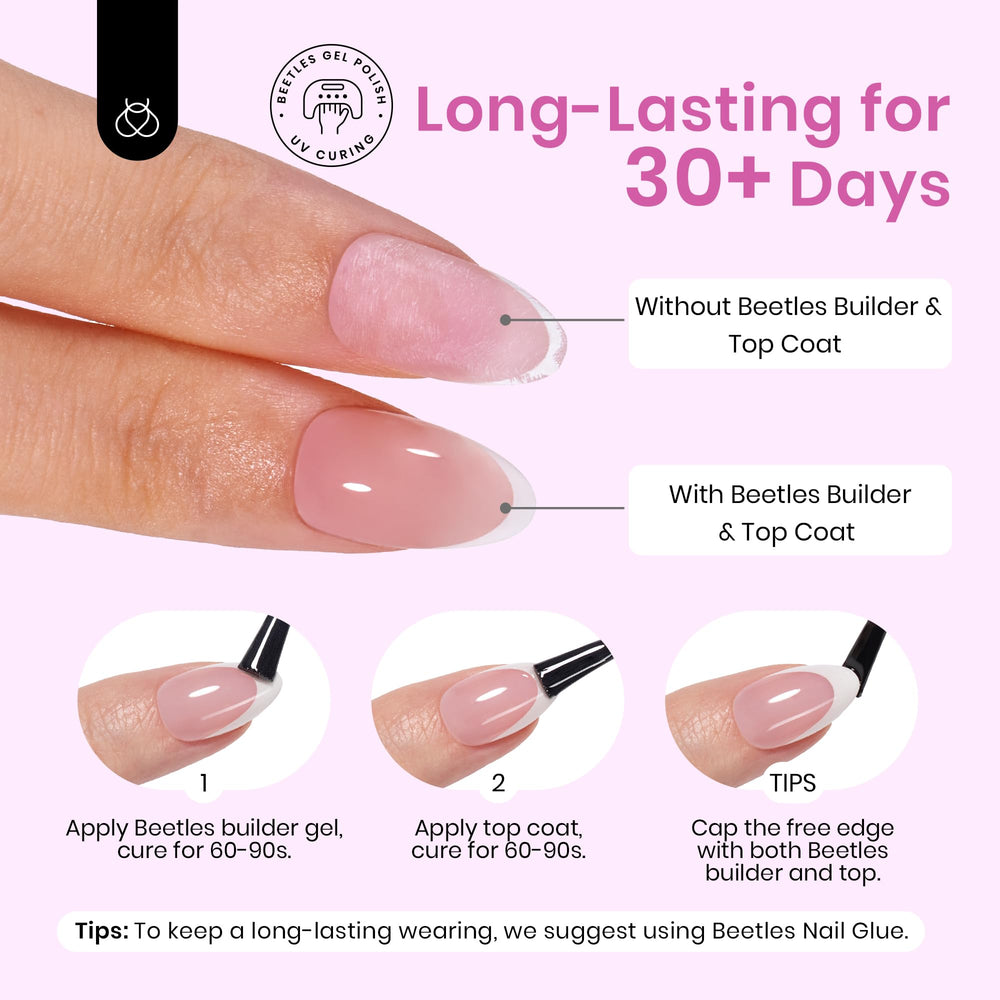 Beetles French Tips ensure strong adhesion for long-lasting wear.