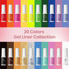 Beetles Gel Liner Paint Colors Swatch highlights vibrant neon hues for bold nail art