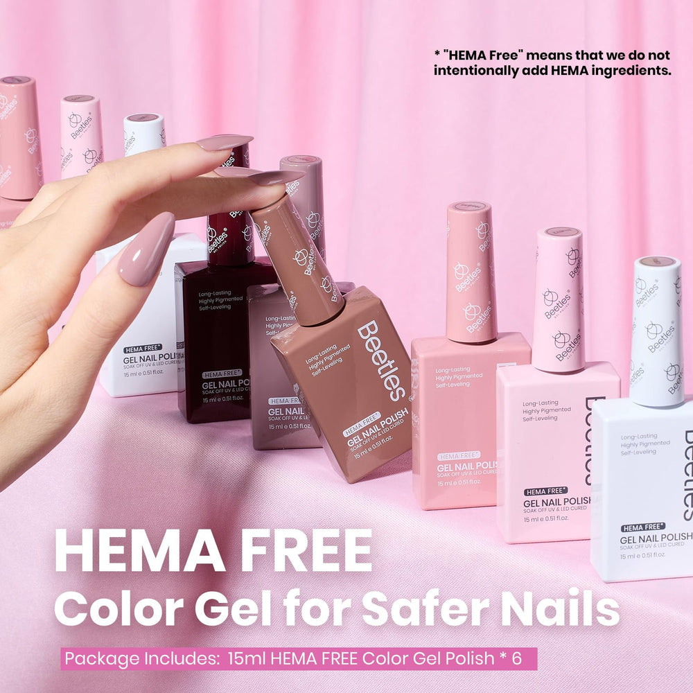 Beetles Gel Polish bottle close-up of nude-brown shades for accurate shade matching in salons.