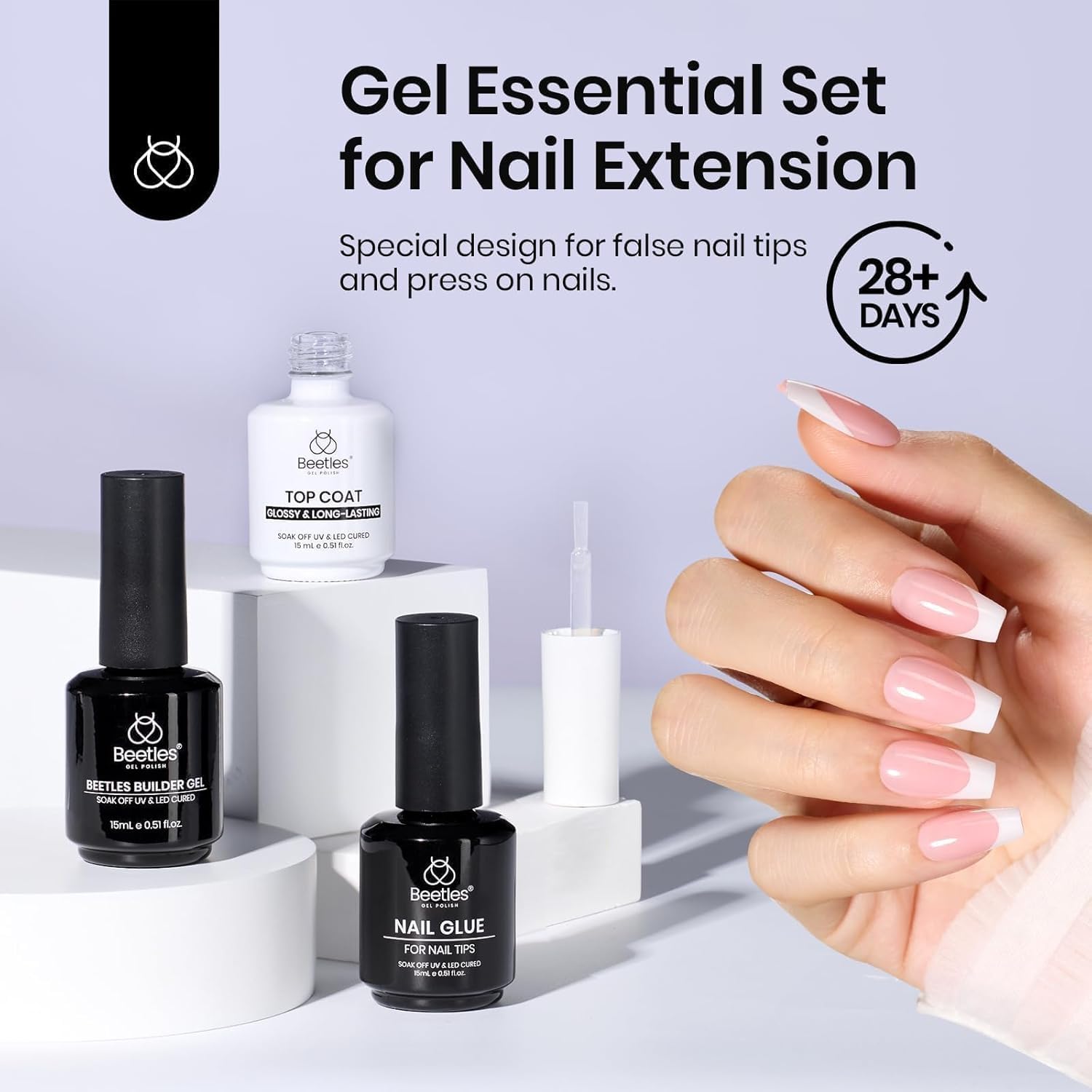 Beetles crystal-clear finish visual highlights a clean gel surface.