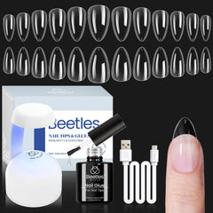Beetles Gel Nail Kit almond tips deliver natural-looking at-home nails.