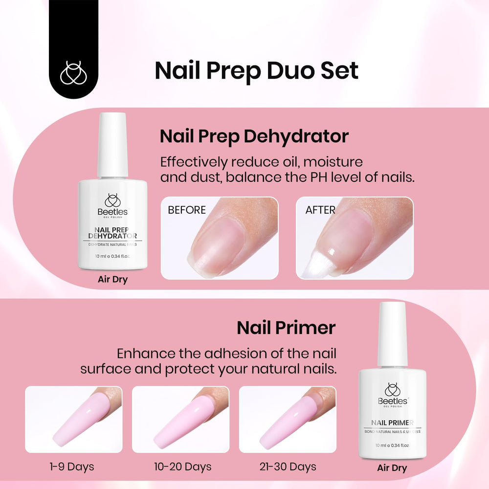 Beetles Gel Nail Kit 576pcs half-matte short-square tips with enhanced adhesion