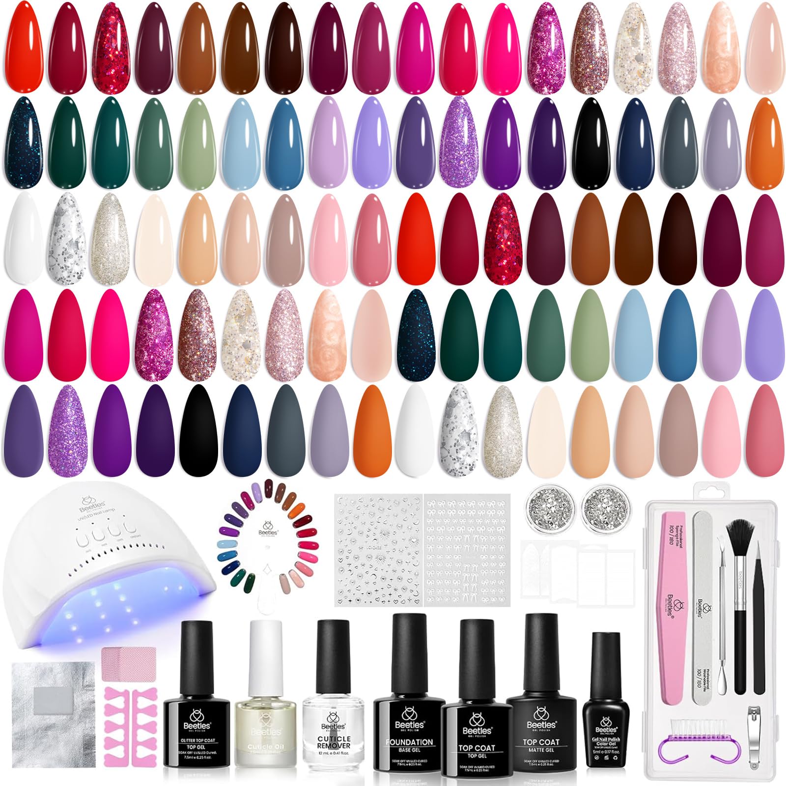 Beetles Gel Nail Kit box with 75-piece set for effortless at-home manicures.