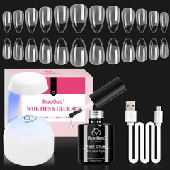 Beetles Gel Nail Kit almond-shape front view shows durable tips for long wear