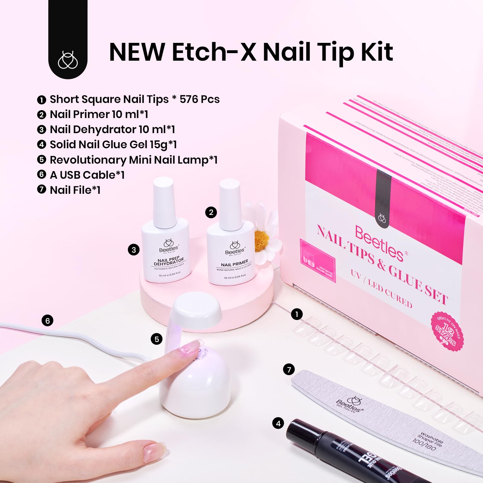 Beetles Gel Nail Kit durable extension tips ready for various nail designs