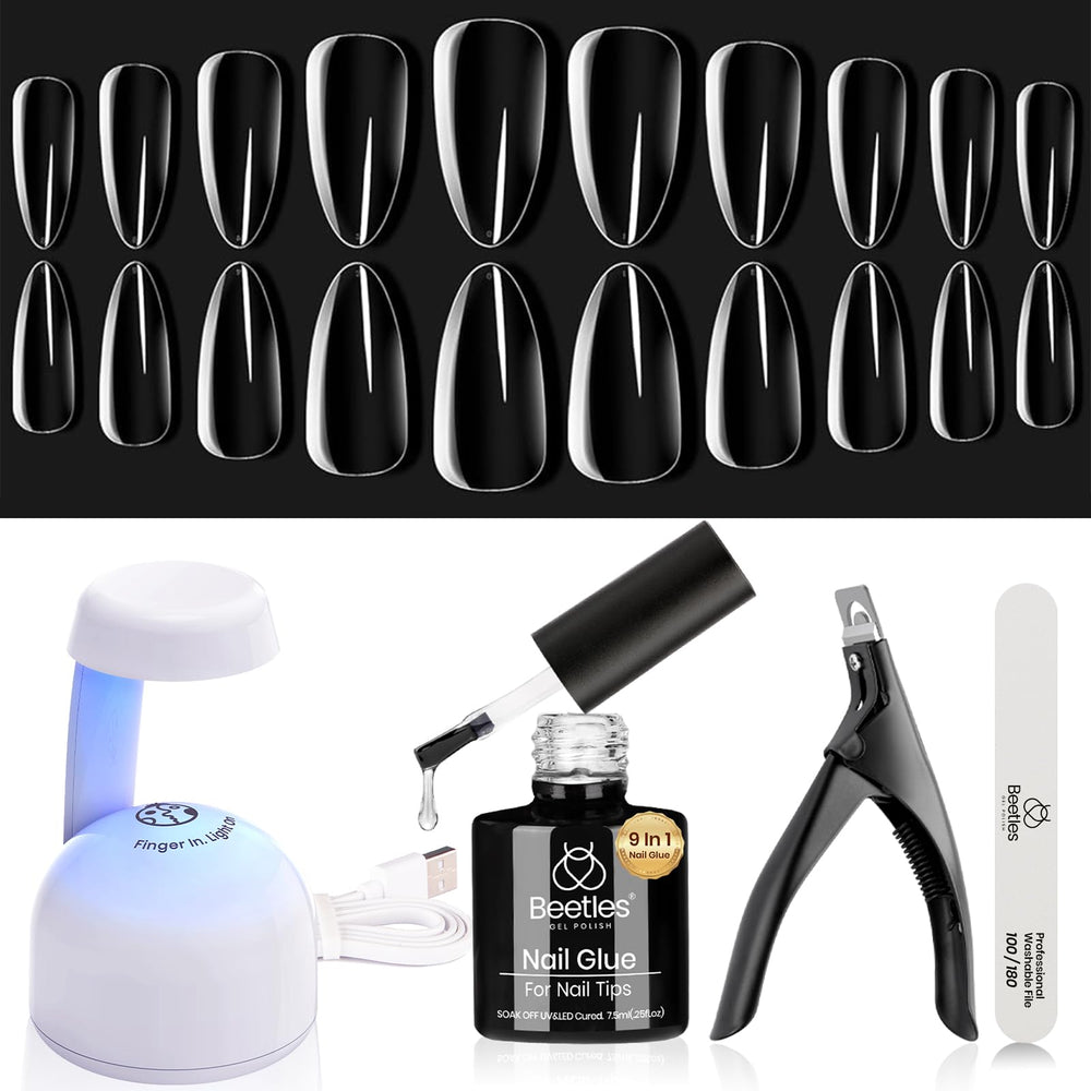 Beetles Gel Nail Kit mini lamp shown for quick at-home curing of nails