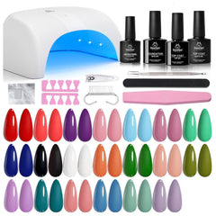 Beetles Gel Nail Kit with UV light lamp for at-home manicures.