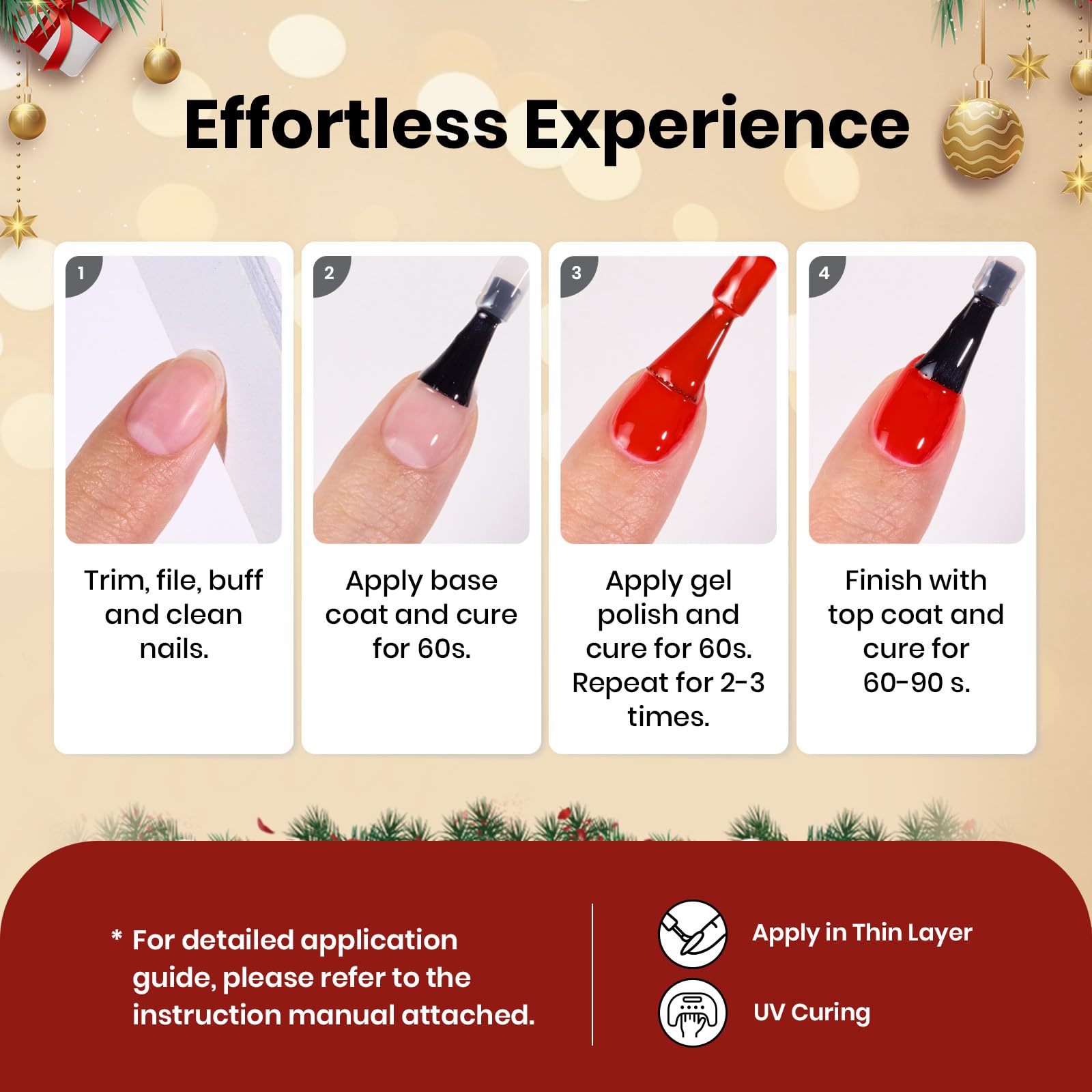 Beetles gel nail curing under UV/LED lamp for quick 90-120 second dry