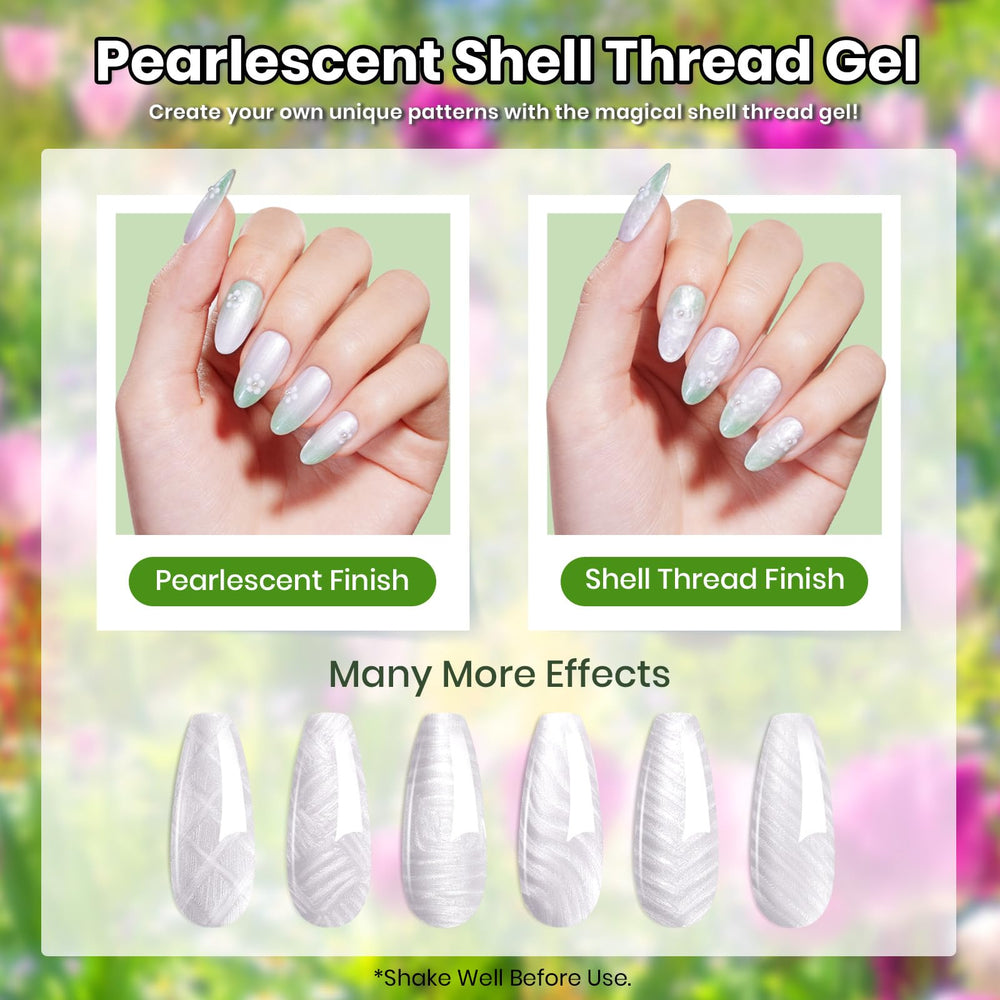 Beetles Gel Nail Polish dried flowers add natural accents to nail art.