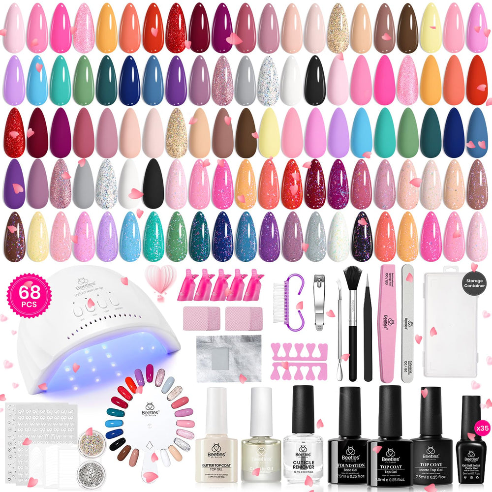 Beetles Gel Nail Polish Kit full set for at-home manicures with color variety.