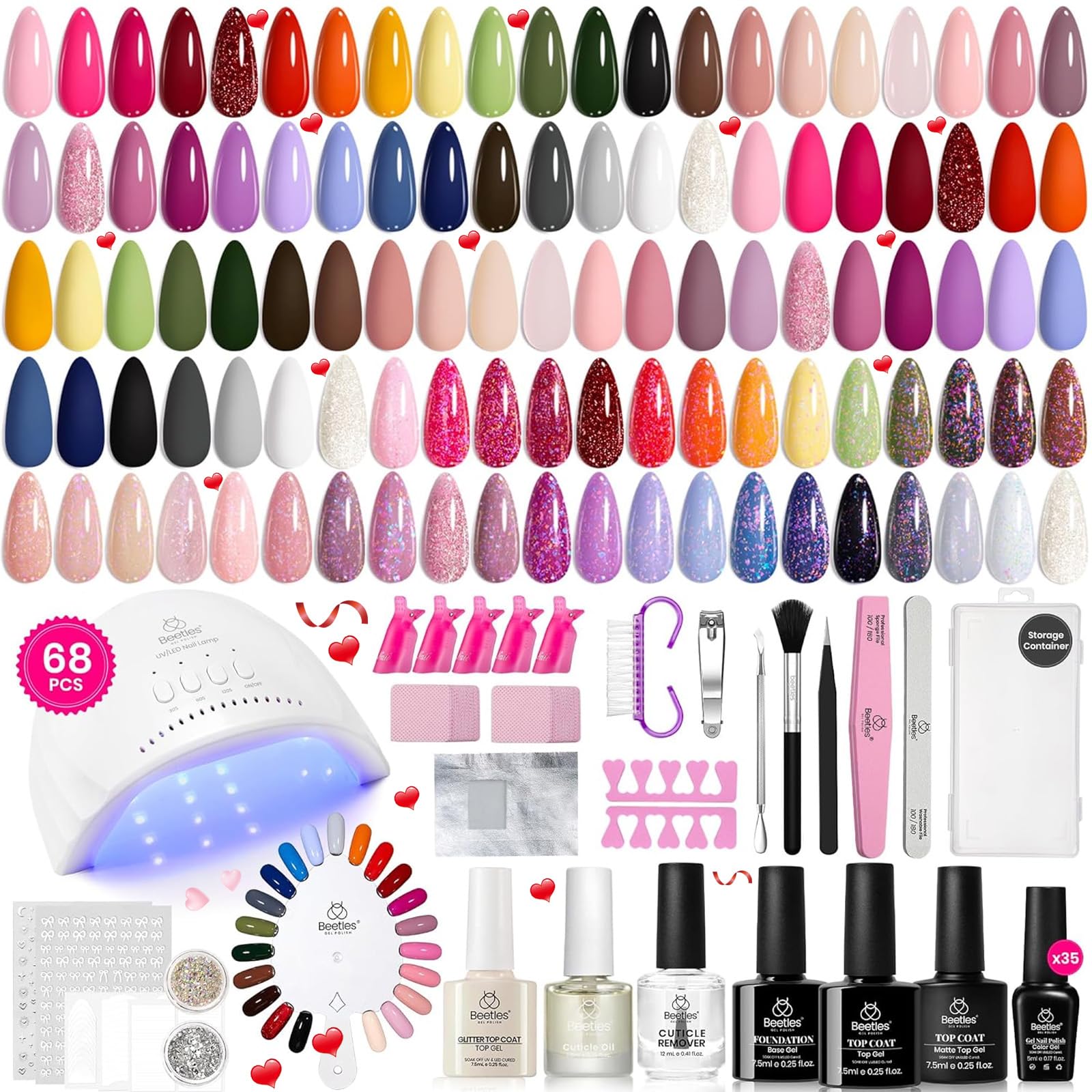 Beetles Gel Nail Polish Kit contents for beginners and pros alike