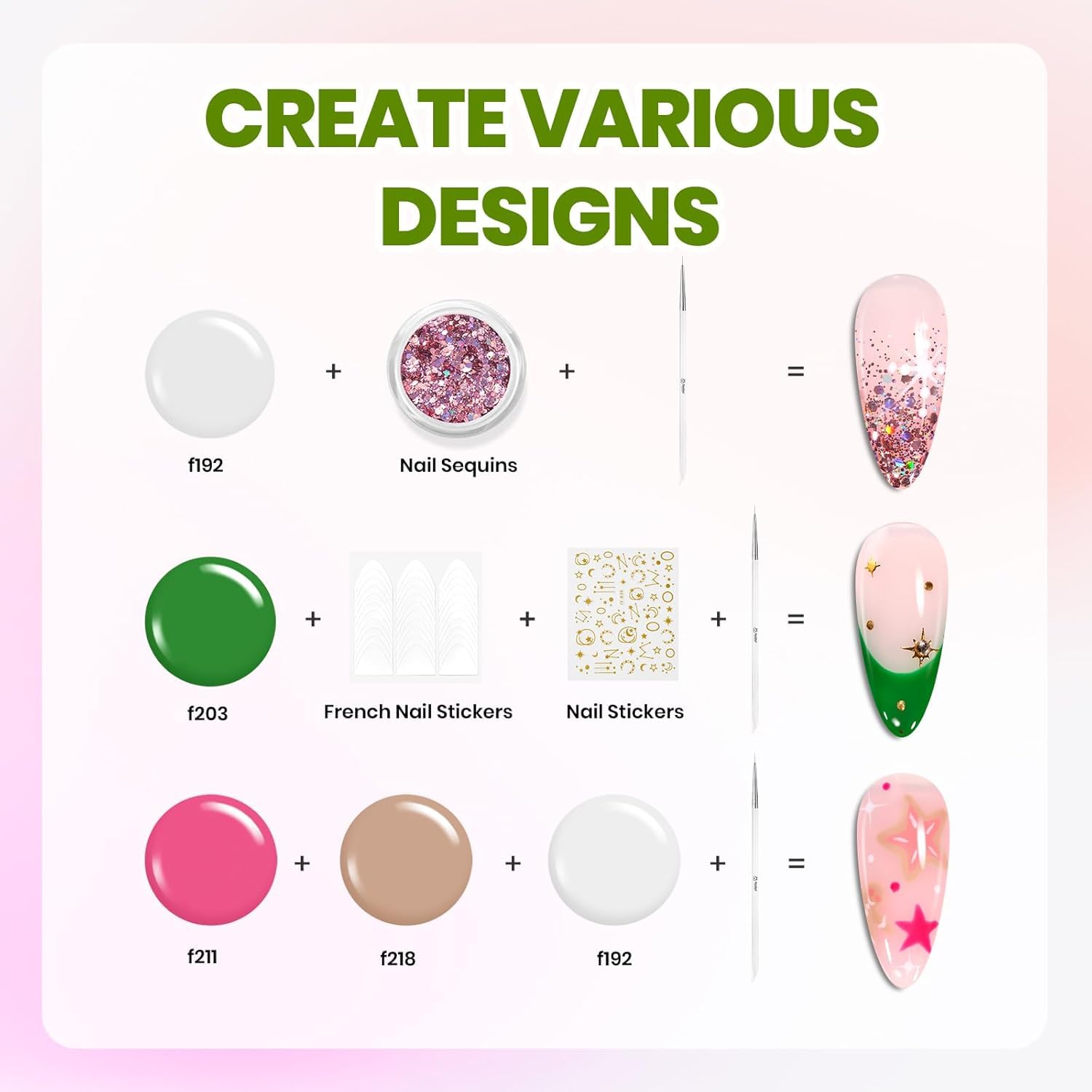 Beetles Gel Nail Polish Kit DIY art accessories for creative designs