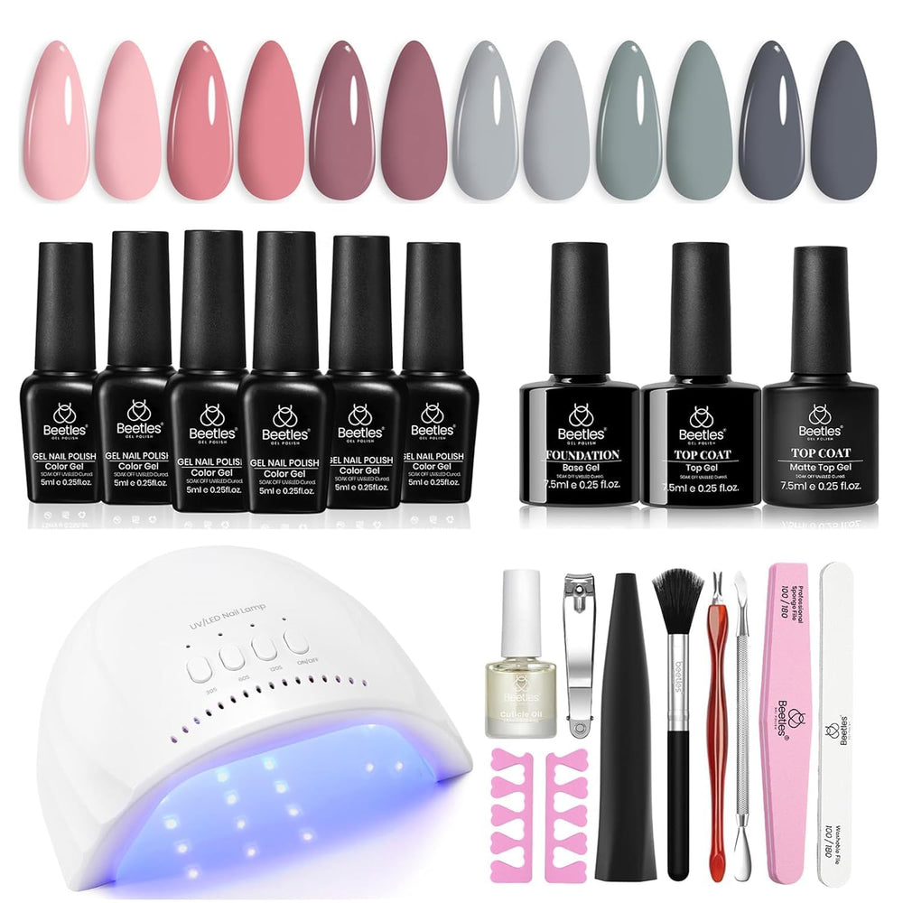 Beetles gel-nail-polish-kit led-lamp for at-home manicures.