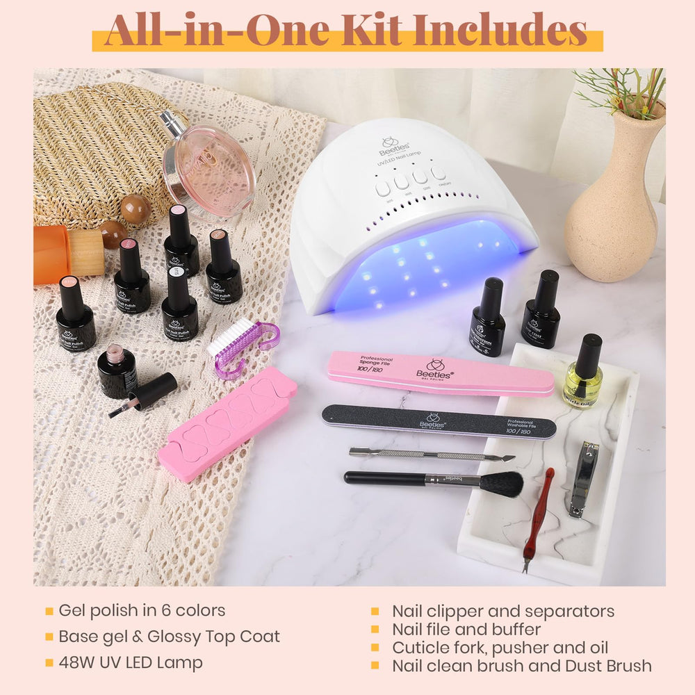 Beetles Gel Nail Polish Kit UV LED lamp side view for quick at-home cures