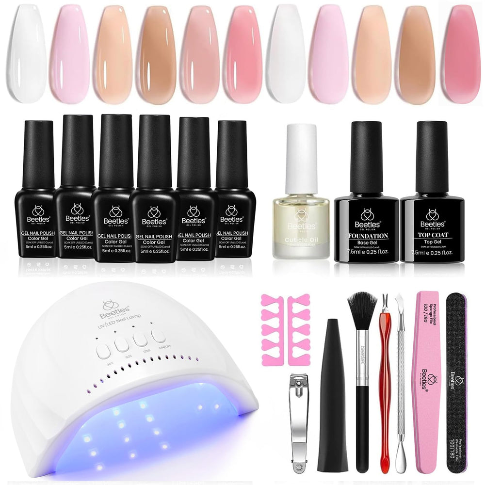 Beetles Gel Nail Polish Kit UV LED light front view for at-home salon-quality nails