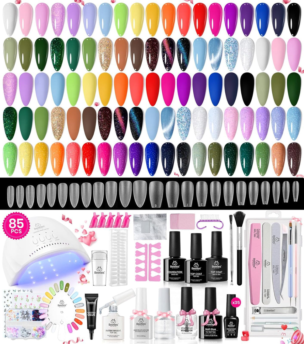 Beetles gel nail polish kit with UV light for quick at-home manicures