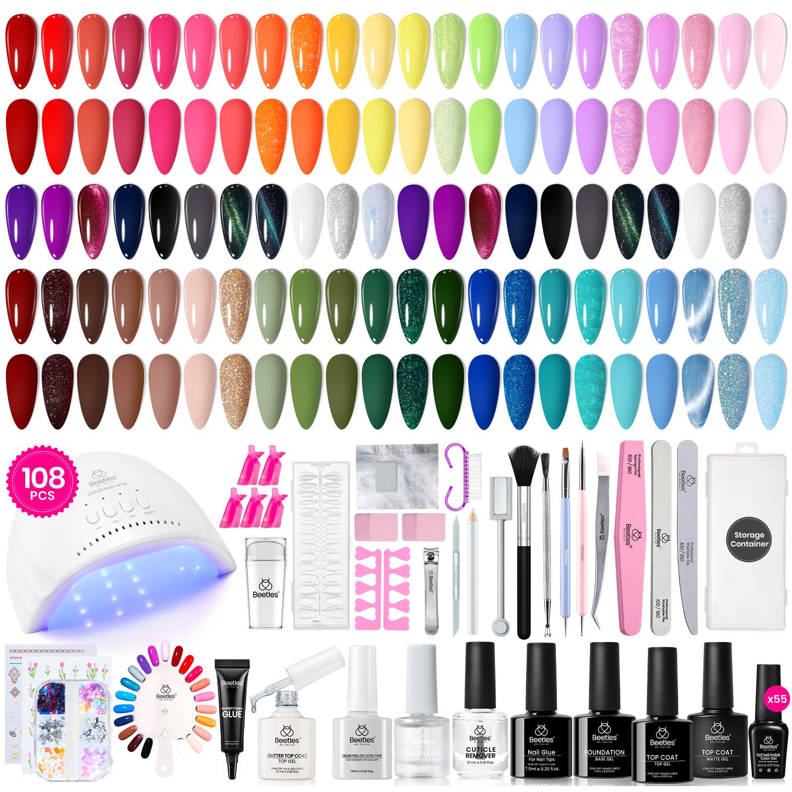 Beetles Gel Nail Polish Kit with UV light for salon-like at-home results