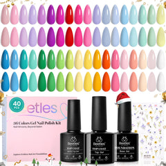 Beetles Gel Nail Polish Set swatches—36 colors for versatile, long-lasting manicures