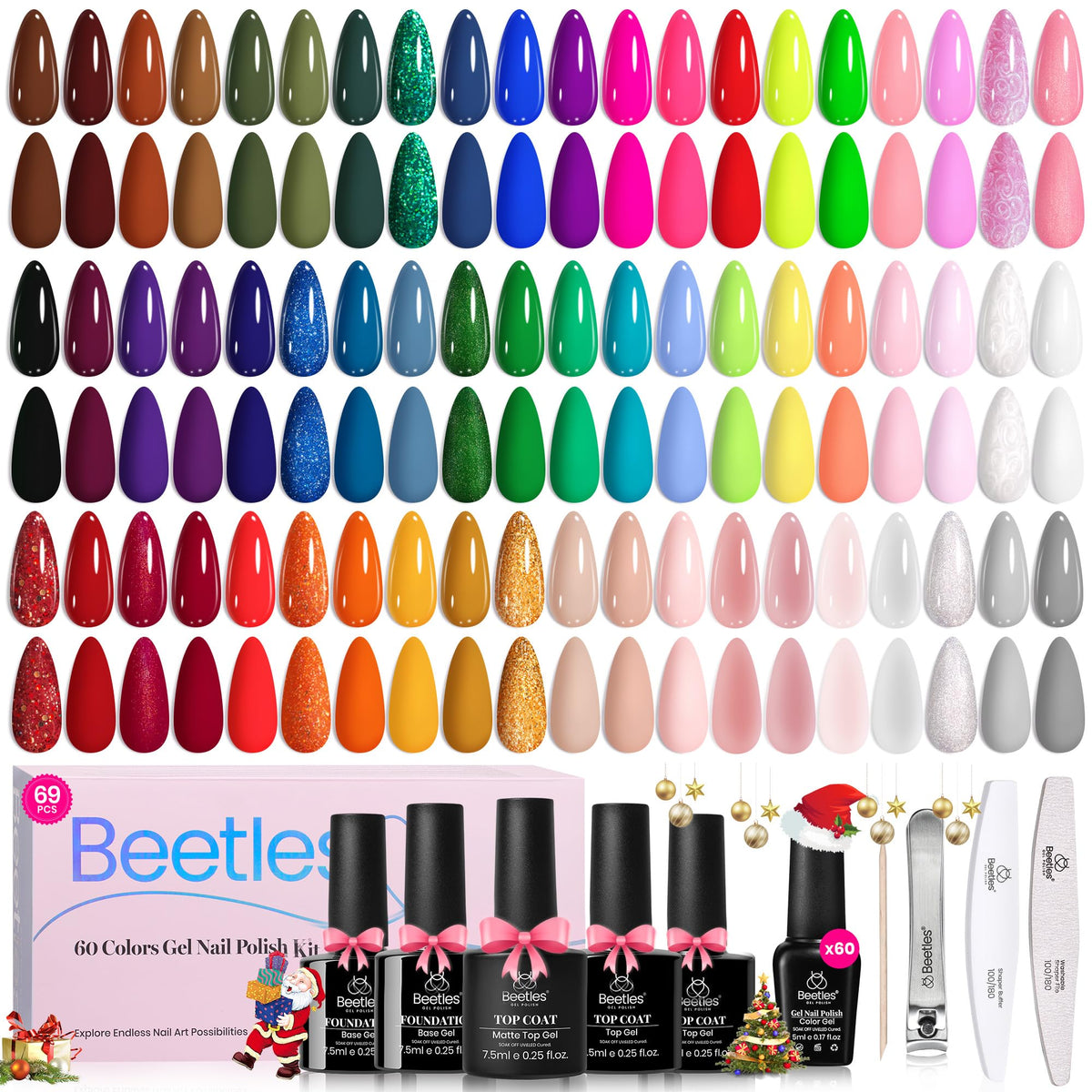 Beetles Gel Nail Polish Set box packaging highlights premium gifting appeal.