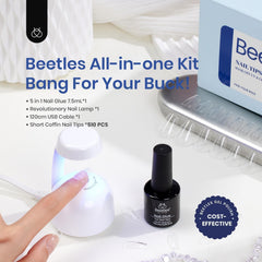 Beetles Gel Nail Tips 15 sizes short coffin enable precise fit.