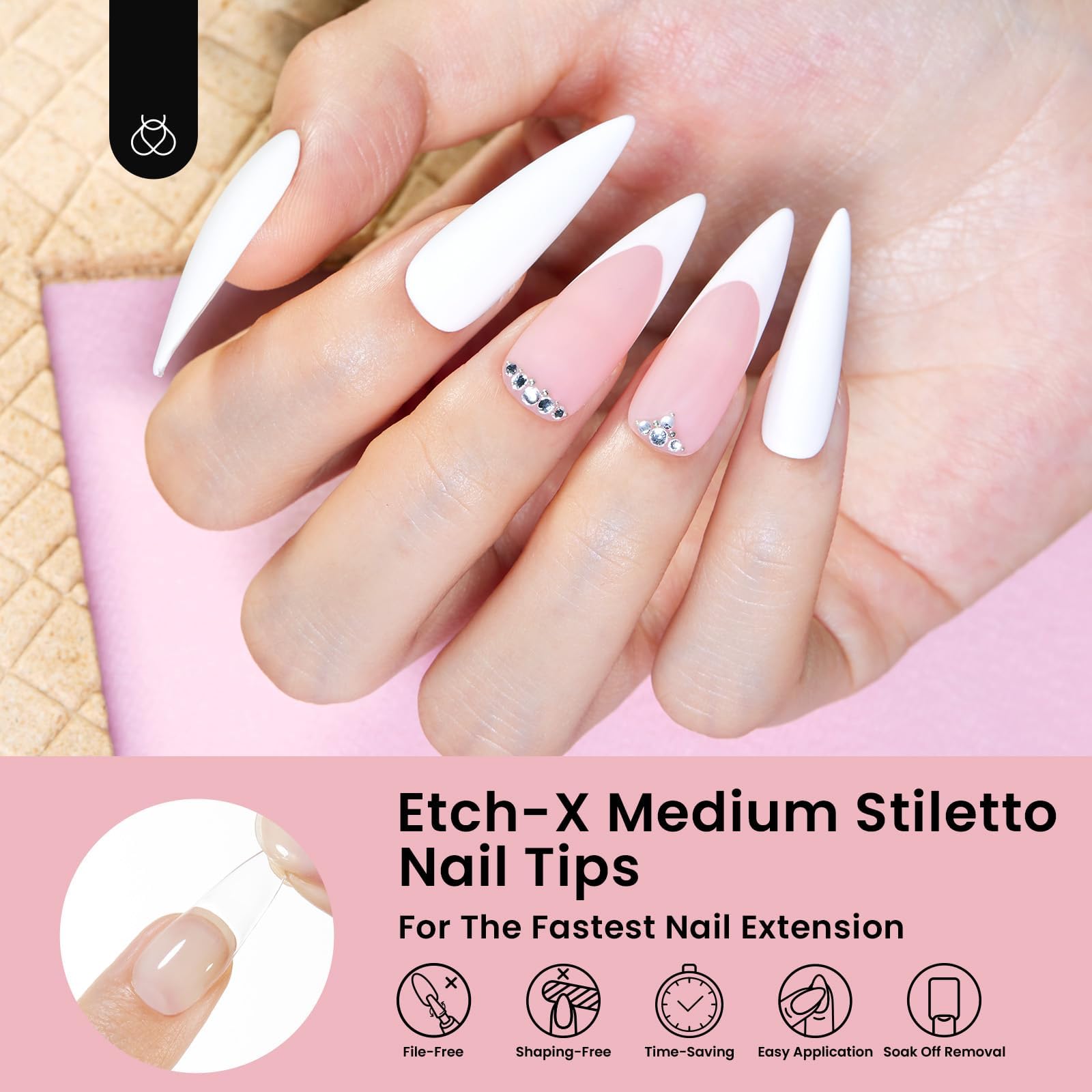 Beetles Gel Nail Tips Etch-X break resistant durable extensions
